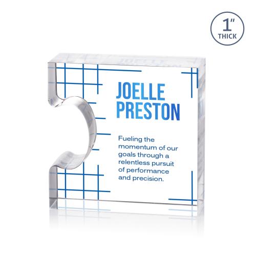 Corporate Awards - Acrylic Awards - Jigsaw Full Color Small Abstract / Misc Acrylic Award