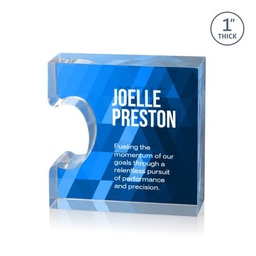 Corporate Awards - Acrylic Awards - Jigsaw Full Color Double Sided Small Abstract / Misc Acrylic Award