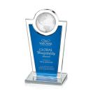 Fabiola Globe Blue Spheres Crystal Award