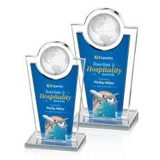 Fabiola Full Color Blue Spheres Crystal Award - Newest Additions