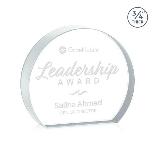 Corporate Awards - Crystal Awards - Maren Hemisphere Clear Circle Crystal Award