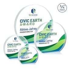 Maren Hemisphere Full Color Clear Circle Crystal Award - Newest Additions