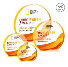 Maren Hemisphere Full Color Gold Circle Crystal Award - Newest Additions