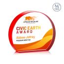Maren Hemisphere Full Color Red Circle Crystal Award