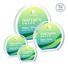 Maren Hemisphere Full Color Double Sided Clear Circle Crystal Award - Budget Awards & Trophies