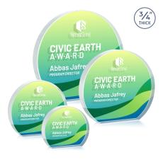 Maren Hemisphere Full Color Double Sided Clear Circle Crystal Award - Newest Additions