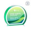 Maren Hemisphere Full Color Double Sided Emerald Circle Crystal Award