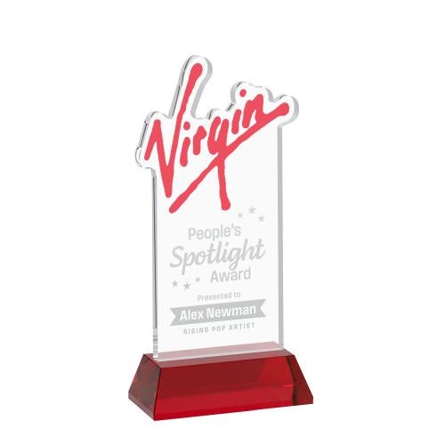 Corporate Awards - Crystal Awards - EdgeCraft Rectangle on Hartford - Red 8