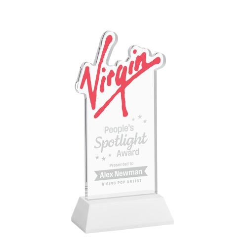 Corporate Awards - Crystal Awards - EdgeCraft Rectangle on Hartford - White (via Air)