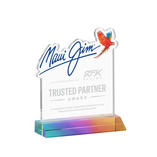 Corporate Awards - Crystal Awards - EdgeCraft Square on Mitered - Prismatic (via Air)