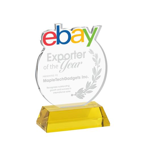 Corporate Awards - Crystal Awards - EdgeCraft Round on Hartford - Gold (via Air)