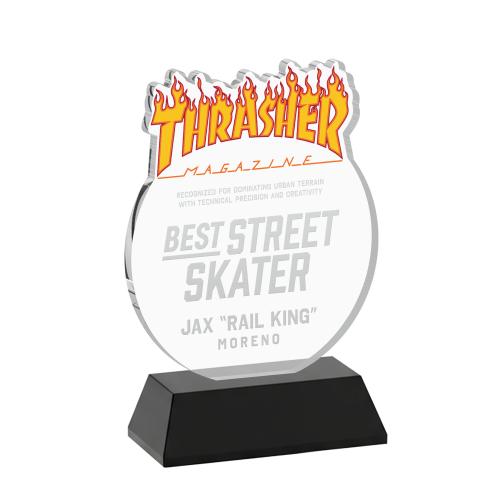 Corporate Awards - Crystal Awards - EdgeCraft Round on Hartford - Black (via Air)