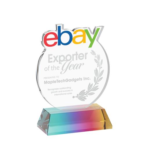 Corporate Awards - Crystal Awards - EdgeCraft Round on Hartford - Prismatic (via Air)