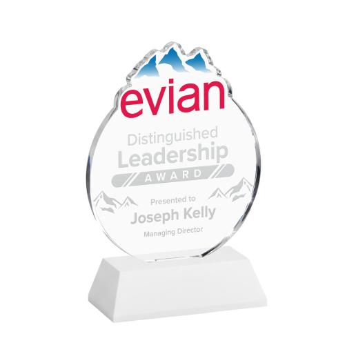 Corporate Awards - Crystal Awards - EdgeCraft Round on Hartford - White (via Air)