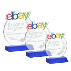 EdgeCraft Round on Mitered - Blue (via Air) - Crystal Awards