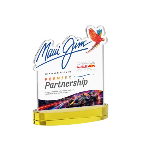 Corporate Awards - Crystal Awards - EdgeCraft Square Full Color on Alberton - Gold (via Air)
