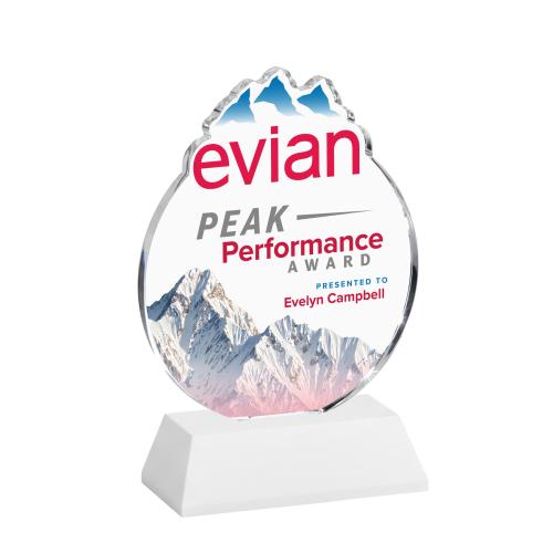 Corporate Awards - Crystal Awards - EdgeCraft Round Full Color on Hartford - White (via Air)