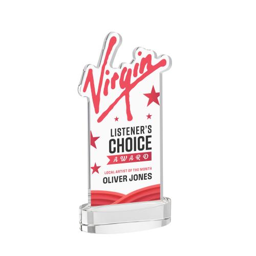 Corporate Awards - Crystal Awards - EdgeCraft Rectangle Full Color on Alberton - Clear (Ocean)