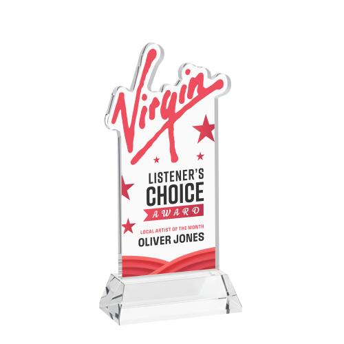 Corporate Awards - Crystal Awards - EdgeCraft Rectangle Full Color on Hartford - Clear (Ocean)