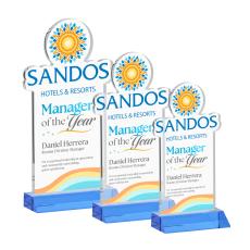 EdgeCraft Rect. Full Color on Mitered - Sky Blue (Ocean) - Full Color Awards