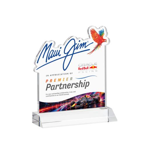 Corporate Awards - Crystal Awards - EdgeCraft Square Full Color on Mitered - Clear (via Ocean)