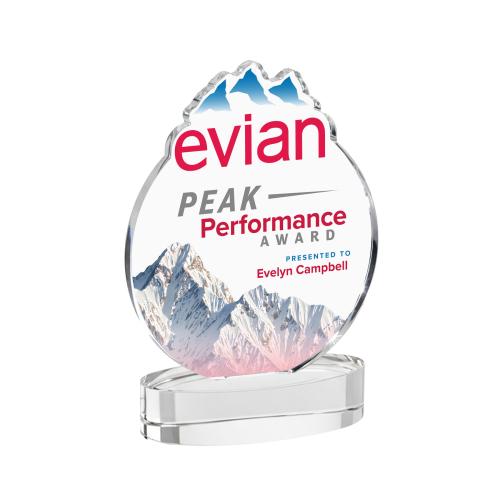 Corporate Awards - Crystal Awards - EdgeCraft Round Full Color on Alberton - Clear (via Ocean)