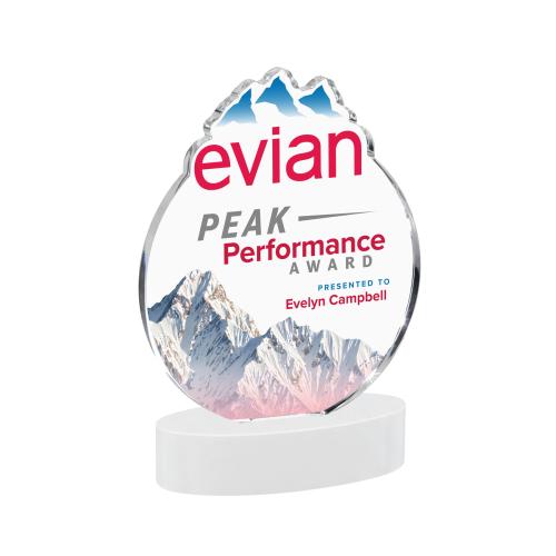 Corporate Awards - Crystal Awards - EdgeCraft Round Full Color on Alberton - White (via Ocean)