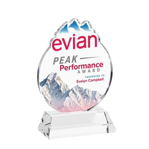 Corporate Awards - Crystal Awards - EdgeCraft Round Full Color on Hartford - Clear (via Ocean)
