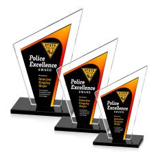 Milton Full Color Black Peak Crystal Award - Full Color Awards