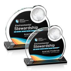 Riccarda Full Color Black Spheres Crystal Award - Full Color Awards