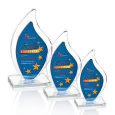 Flamingo Full Color Blue Flame Crystal Award - Full Color Awards