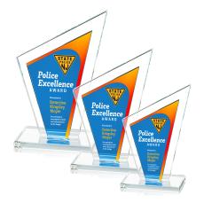 Milton Full Color Blue Peak Crystal Award - Full Color Awards