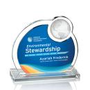 Riccarda Full Color Blue Spheres Crystal Award
