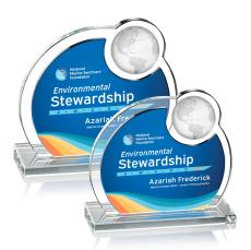 Riccarda Full Color Blue Spheres Crystal Award - Full Color Awards
