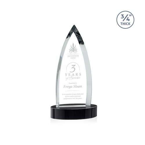 Corporate Awards - Crystal Awards - Shildon Black on Alberton Base Crystal Award
