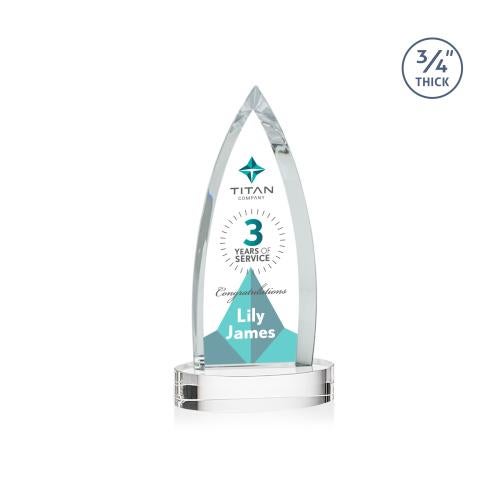 Corporate Awards - Crystal Awards - Shildon Full Color Clear on Alberton Base Crystal Award