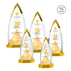 Shildon Full Color Gold on Alberton Base Crystal Award - Newest Additions
