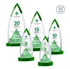 Shildon Full Color Green on Alberton Base Crystal Award - Newest Additions