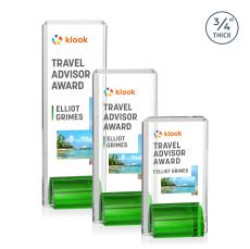 Annapolis Full Color Green Rectangle Crystal Award - Newest Additions