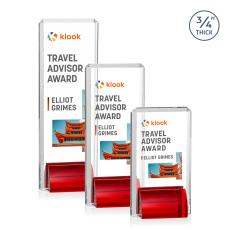 Annapolis Full Color Red Rectangle Crystal Award - Newest Additions