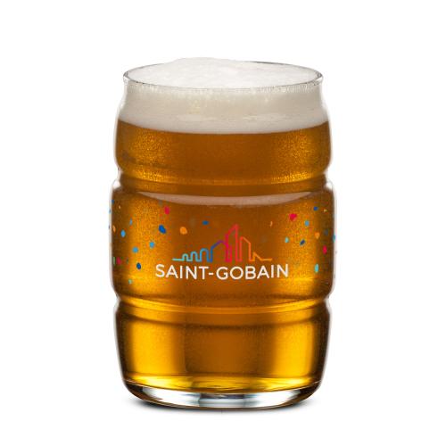 Corporate Recognition Gifts - Etched Barware - Barrel Beer Glass - Full Color