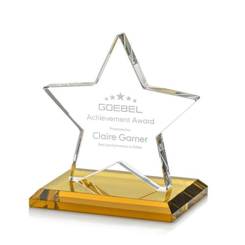 Corporate Awards - Crystal Awards - Crystal Star Awards - Sudbury Amber Star Crystal Award
