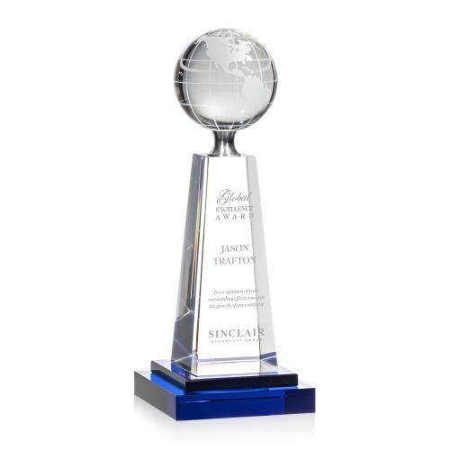 Corporate Awards - Crystal Awards - Crystal Pillar Awards - Marin Globe Obelisk Crystal Award