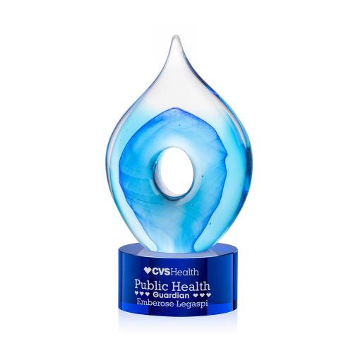 Corporate Awards - Glass Awards - Caspian Glass on Marvel Blue Award