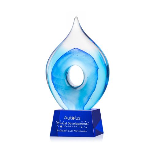 Corporate Awards - Glass Awards - Caspian Glass on Robson Blue Award