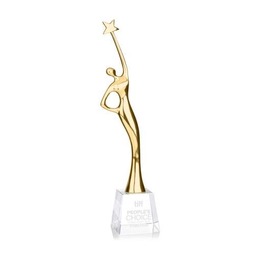 Corporate Awards - Crystal Awards - Star Goddess - Gold/Clear