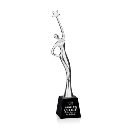 Corporate Awards - Crystal Awards - Star Goddess - Silver/Black