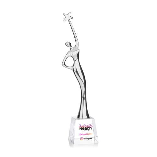 Corporate Awards - Crystal Awards - Star Goddess Full Color Silver/Clear Star Crystal Award