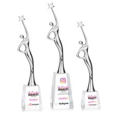 Star Goddess Full Color Silver/Clear Star Crystal Award - Crystal Star Awards