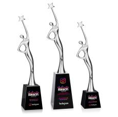 Star Goddess Full Color Silver/Black Star Crystal Award - Crystal Star Awards